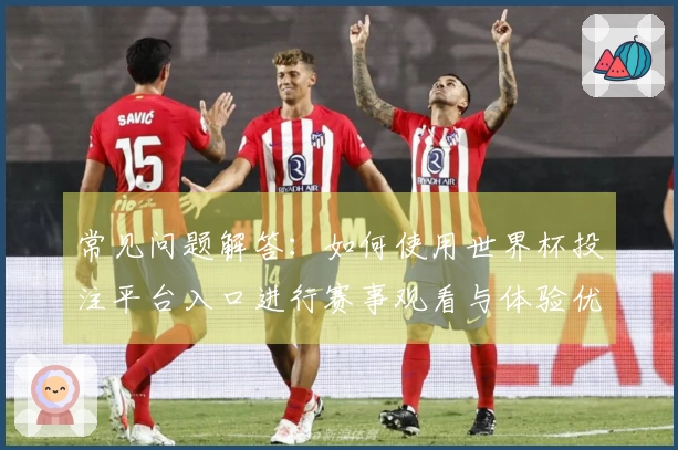 常见问题解答：如何使用世界杯投注平台入口进行赛事观看与体验优化